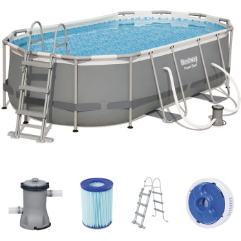 Bestway ovalni bazen sa čeličnom konstrukcijom Power Steel Frame 424x250x100cm-1